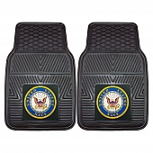 Fan Mat Floor Mat - Universal Fit Black Vinyl Set of 2 - 11041
