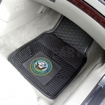 Fan Mat Floor Mat - Universal Fit Black Vinyl Set of 2 - 11041-1