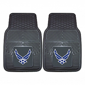 Fan Mat Floor Mat - Universal Fit Black Vinyl Set of 2 - 11044