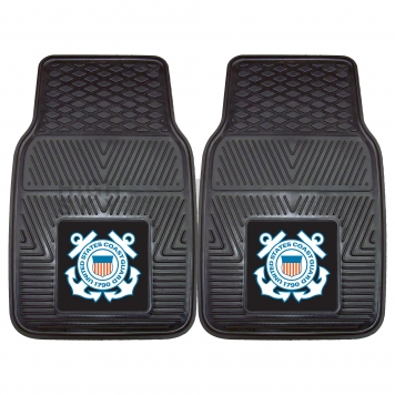 Fan Mat Floor Mat - Universal Fit Black Vinyl Set of 2 - 11047