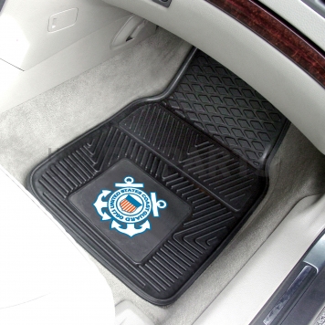 Fan Mat Floor Mat - Universal Fit Black Vinyl Set of 2 - 11047-1