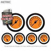 Aurora Instuments Gauge Face Overlay - Fiber Orange Daytime Color/ Black Letter Color - 8407