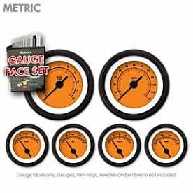Aurora Instuments Gauge Face Overlay - Fiber Orange Daytime Color/ Black Letter Color - 8407