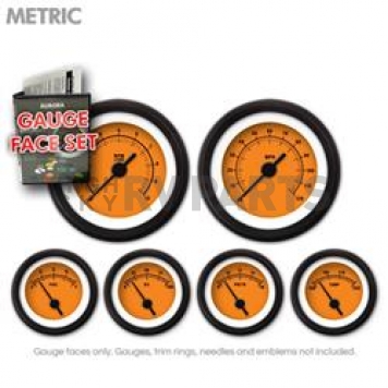 Aurora Instuments Gauge Face Overlay - Fiber Orange Daytime Color/ Black Letter Color - 8407