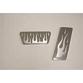All Sales Accelerator and Brake Pedal Pad Set - Aluminum Silver - 31F