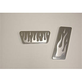 All Sales Accelerator and Brake Pedal Pad Set - Aluminum Silver - 31F