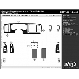 B & I Fender Dash Panel Trim 3D011A2SPS