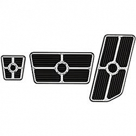 Billet Specialties Accelerator and Brake Pedal Pad Set - Aluminum Black - 198625