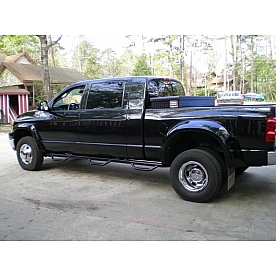 N-Fab Nerf Bar - Truck Wheel to Wheel Black Gloss Powder Coated Steel Round - D06110CC-6