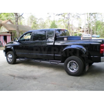 N-Fab Nerf Bar - Truck Wheel to Wheel Black Gloss Powder Coated Steel Round - D06110CC-6