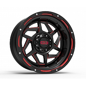 Grid Wheel GD14 - 17 x 9 Black With Red Accents - GD1417090550E0010