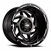 Grid Wheel GD14 - 20 x 9 Black With Natural Accents - GD1420090865M125