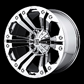 KMC Wheel 20 Diameter 18 Offset Aluminum Silver Single