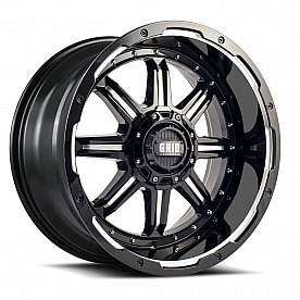 Grid Wheel GD10 - 20 x 10 Gloss Black With Natural Accents - GD1020100550M110
