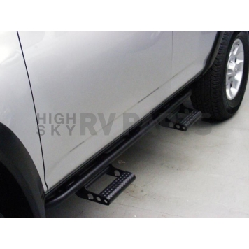 N-Fab Rocker Panel Guard - Black Round Tube Textured Powder Coated Steel Single - T104RKR4R-1