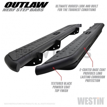 Westin Automotive Nerf Bar 2 Inch Steel Black Textured Electro-Coated - 58-53945