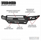 Westin Bumper Textured Electro Coated Pro-Mod Black Steel - 58-41005