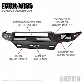 Westin Bumper Textured Electro Coated Pro-Mod Black Steel - 58-41005