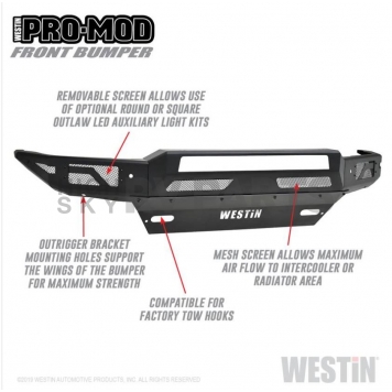 Westin Bumper Textured Electro Coated Pro-Mod Black Steel - 58-41005-1