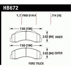 Hawk Performance Brake Pad - HB672Y.714