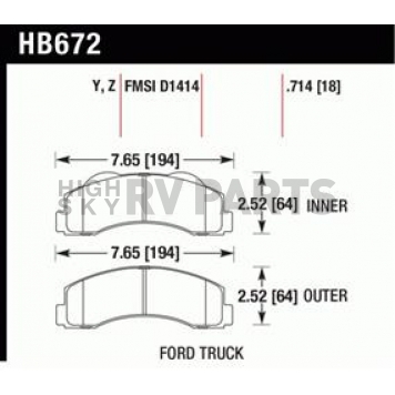 Hawk Performance Brake Pad - HB672Y.714