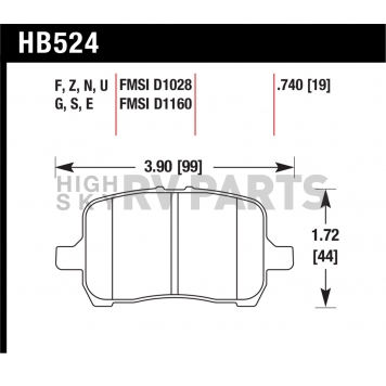 Hawk Performance Brake Pad - HB524F.740-1