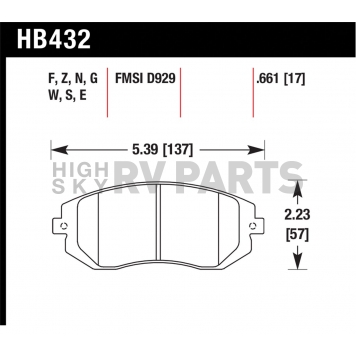 Hawk Performance Brake Pad - HB432F.661-1