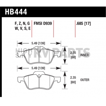 Hawk Performance Brake Pad - HB444F.685-1