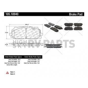 Stop Tech/ Power Slot Brake Pad - 105.18940