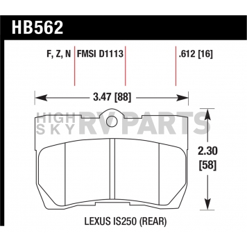 Hawk Performance Brake Pad - HB562F.612-1