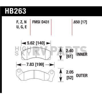 Hawk Performance Brake Pad - HB263U.650-1