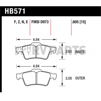 Hawk Performance Brake Pad - HB571E.605-1