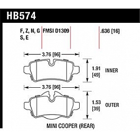 Hawk Performance Brake Pad - HB574S.636