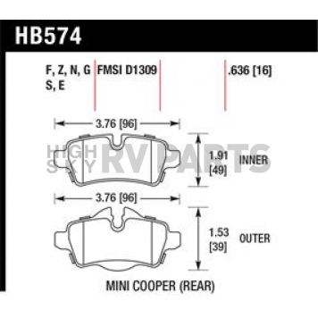Hawk Performance Brake Pad - HB574S.636