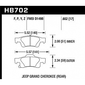 Hawk Performance Brake Pad - HB702Y.662