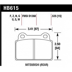 Hawk Performance Brake Pad - HB615S.535