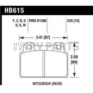 Hawk Performance Brake Pad - HB615S.535
