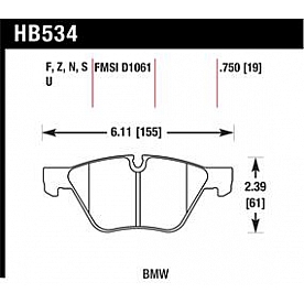 Hawk Performance Brake Pad - HB534S.750