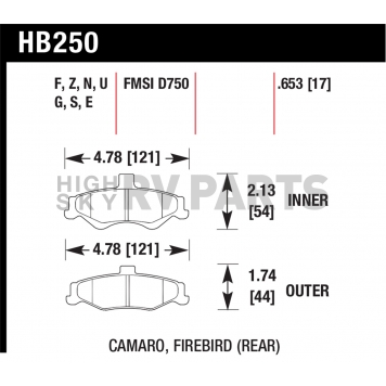 Hawk Performance Brake Pad - HB250F.653-1