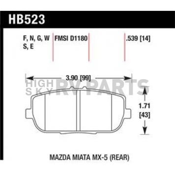 Hawk Performance Brake Pad - HB523S.539
