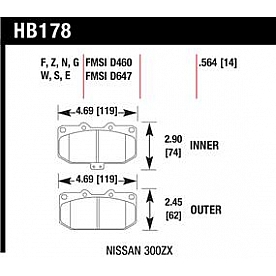 Hawk Performance Brake Pad - HB178S.564