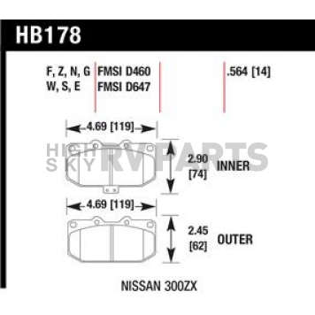 Hawk Performance Brake Pad - HB178S.564