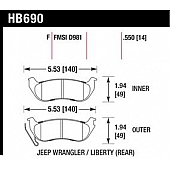 Hawk Performance Brake Pad - HB690F.550
