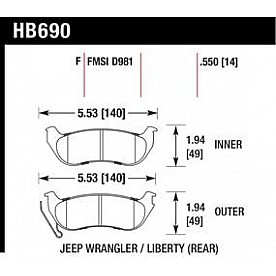 Hawk Performance Brake Pad - HB690F.550