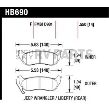 Hawk Performance Brake Pad - HB690F.550