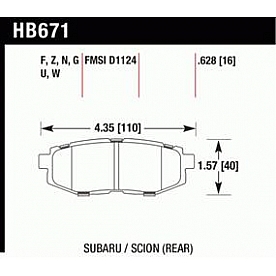 Hawk Performance Brake Pad - HB671N.628