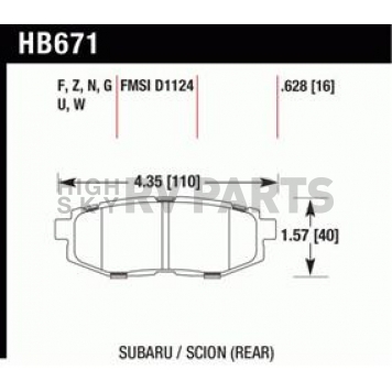 Hawk Performance Brake Pad - HB671N.628