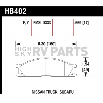 Hawk Performance Brake Pad - HB402F.669-1