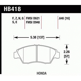 Hawk Performance Brake Pad - HB418U.646