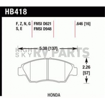 Hawk Performance Brake Pad - HB418U.646